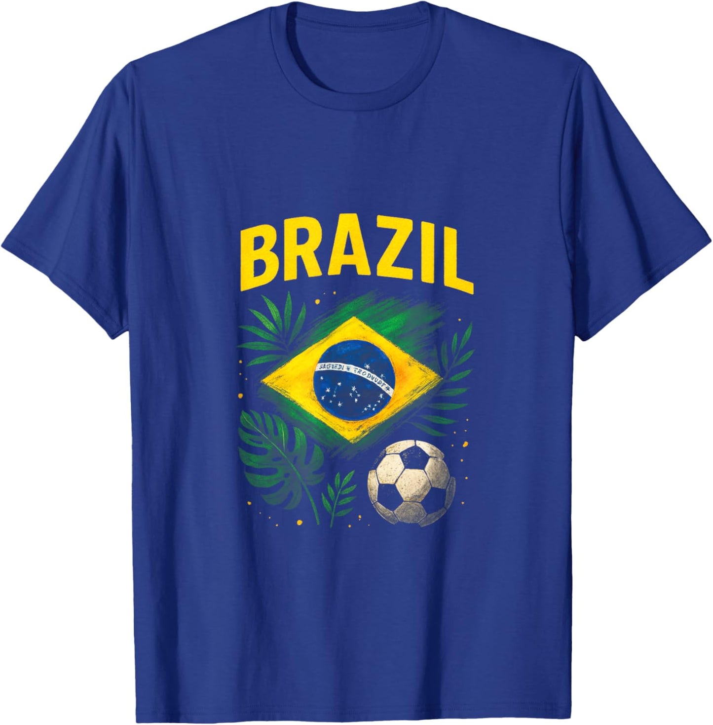 Brazil Brazilian Flag Brasil Soccer Football T-Shirt - T-Shirt | Royal