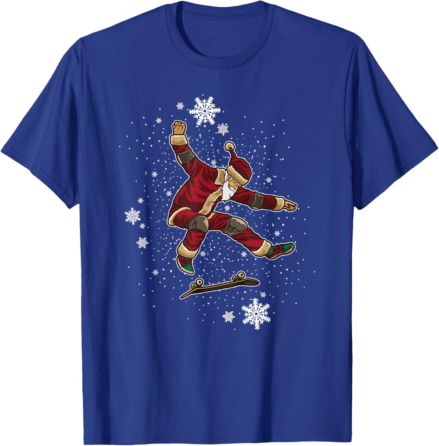 Skating Santa Claus - Skateboard For Xmas - Cool Santa T-Shirt - T-Shirt | Royal