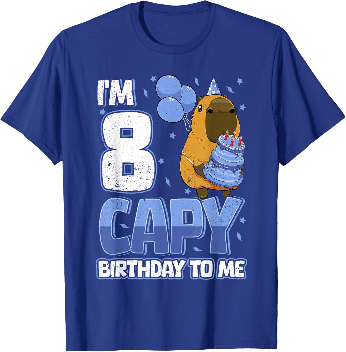 8 Years Capy Birthday to me Boys 8th Birthday Capybara T-Shirt - T-Shirt | Royal