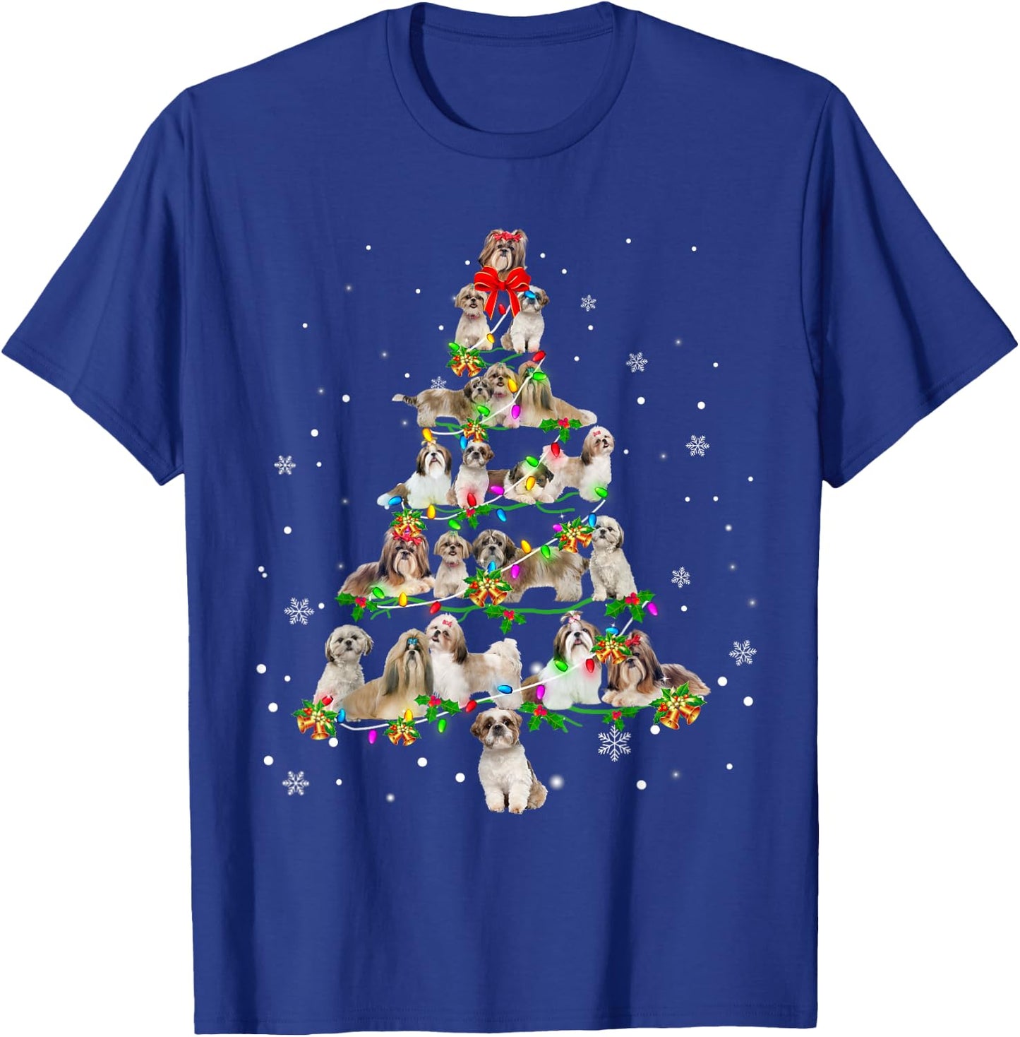 Shih Tzu Christmas Tree X-Mas Gift T-Shirt - T-Shirt | Royal