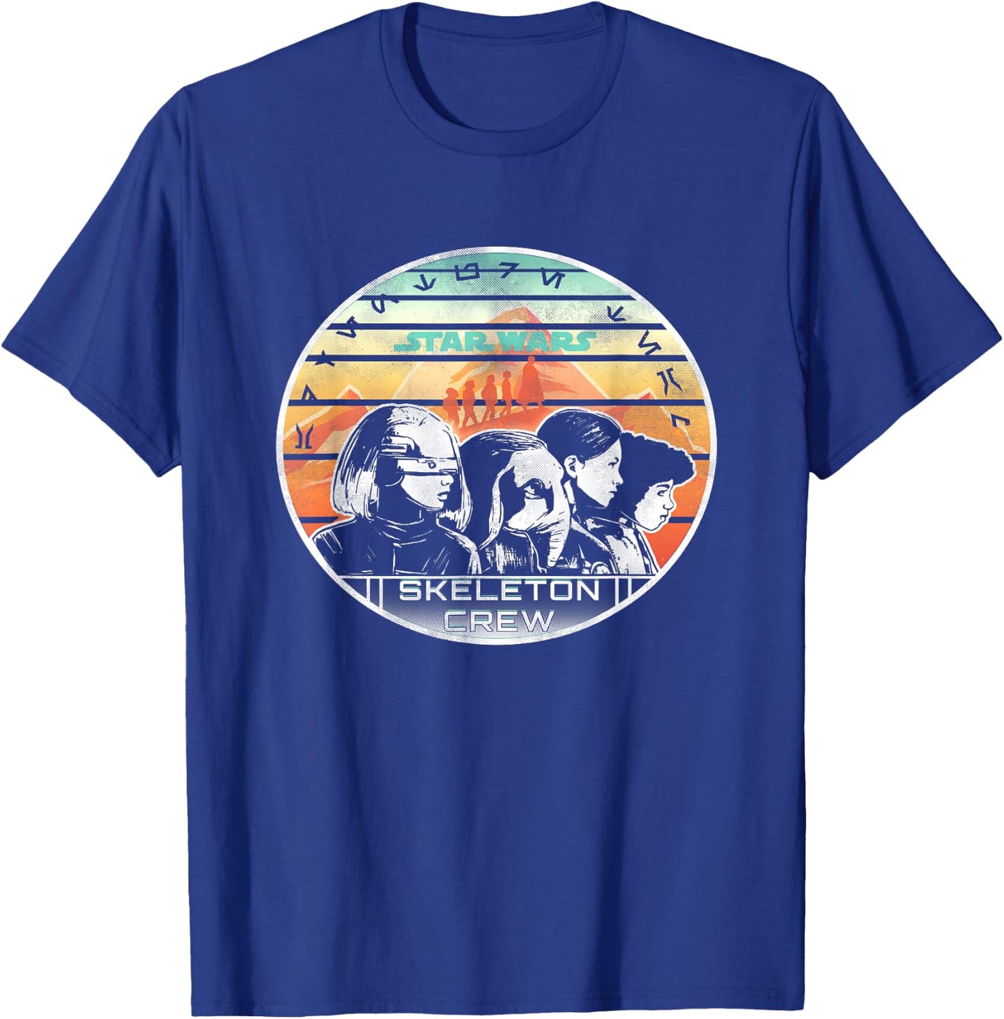 Star Wars Skeleton Crew Vintage Sunset Profiles T-Shirt - T-Shirt | Royal