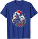 Shire Horse Christmas Wreath Cute Xmas Horse Lover Santa Hat T-Shirt - T-Shirt | Royal