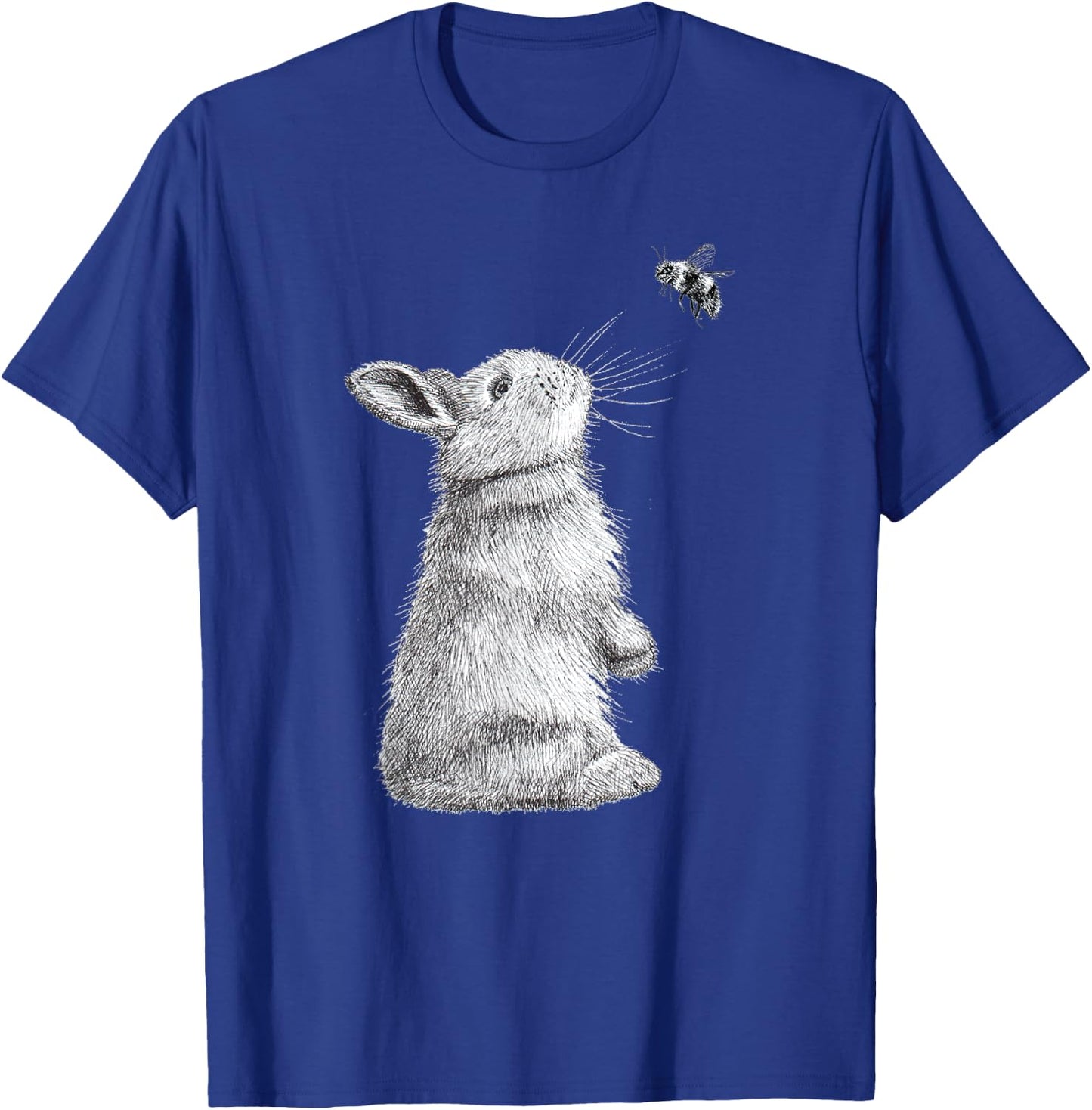 Honey Bunny Illustration Of Rabbit & Bumble Bee T-Shirt - T-Shirt | Royal