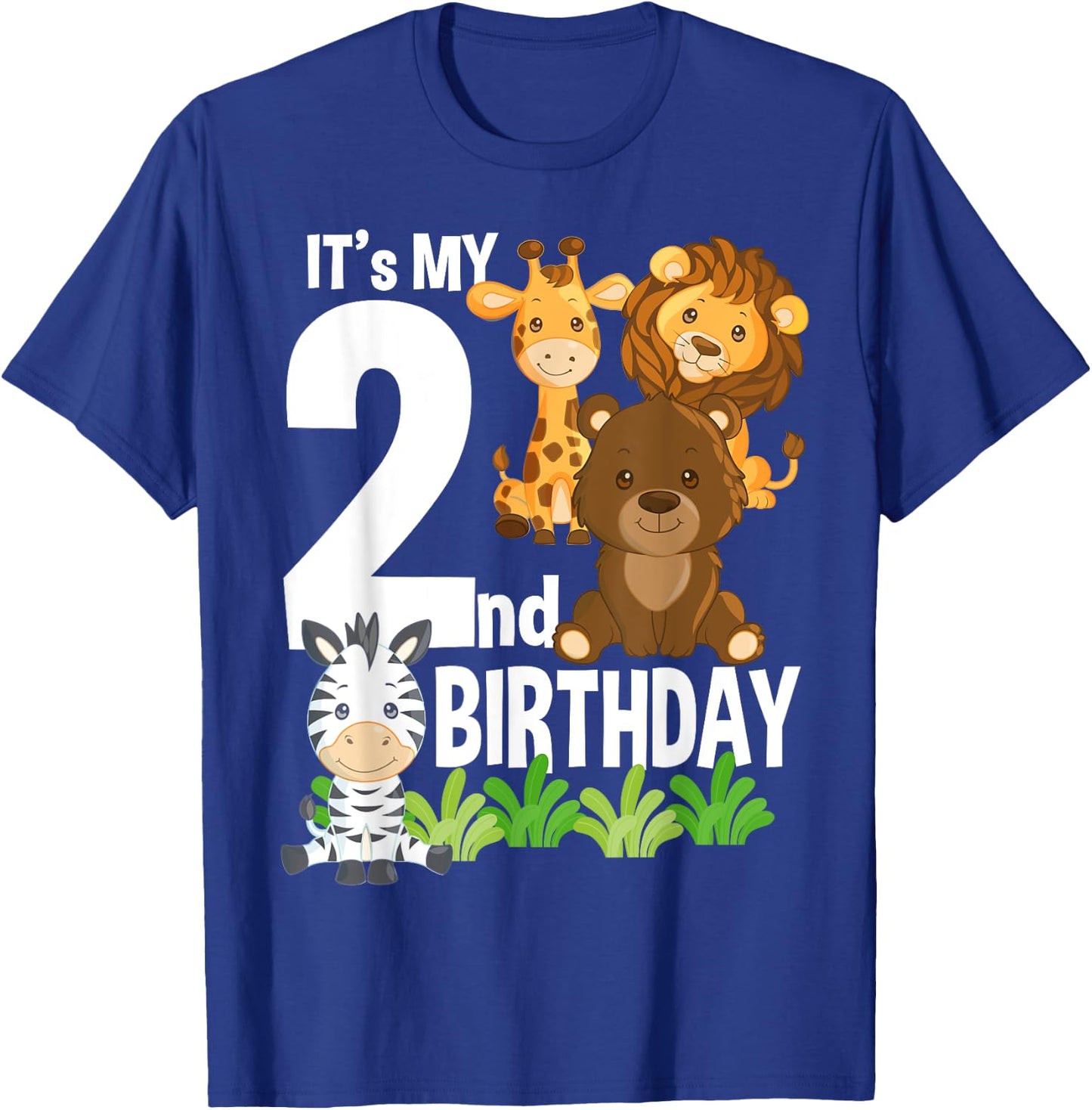 It's My 2nd Birthday Zoo Theme Birthday Safari Jungle Animal T-Shirt - T-Shirt | Royal