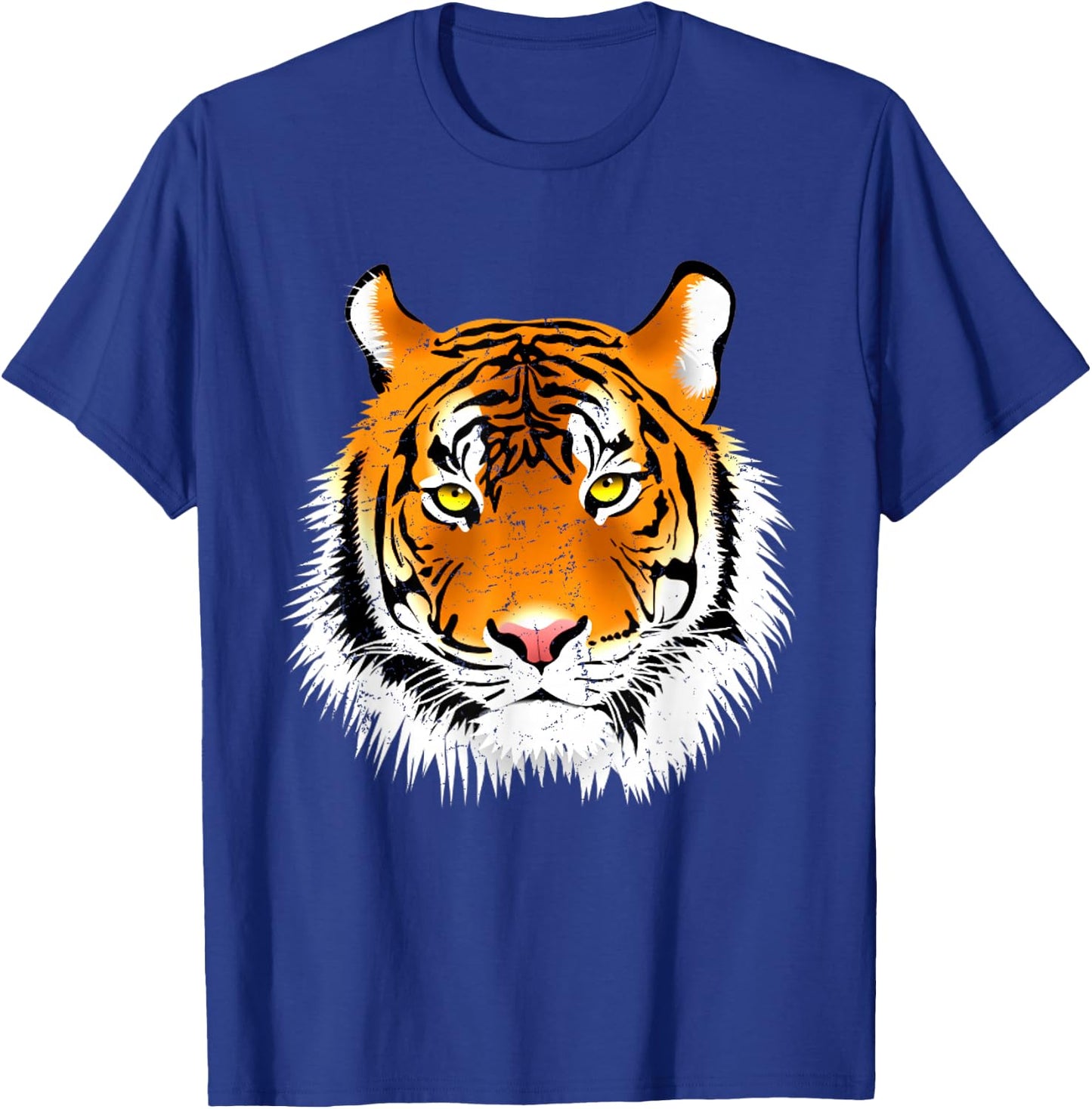 Distressed Tiger Head Design Men, Women, Boys & Girls T-Shirt - T-Shirt | Royal