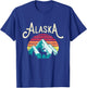 Retro Alaska AK Juneau Mountains Wildlife Moose T-Shirt - T-Shirt | Royal