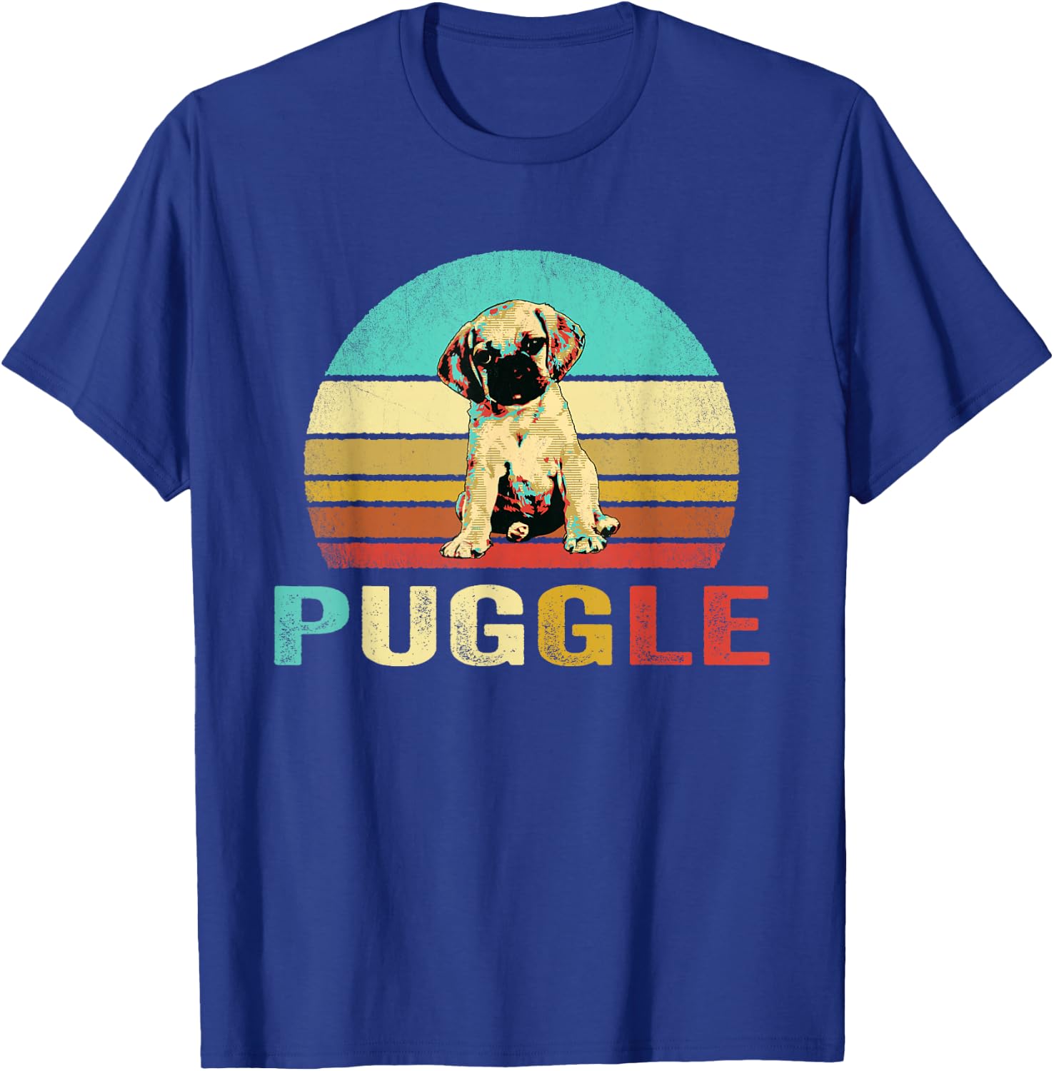 Vintage Puggle Shirt Dog Sunset T-Shirt - T-Shirt | Royal