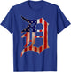 Detroit City American Flag Old English D T-Shirt - T-Shirt | Royal