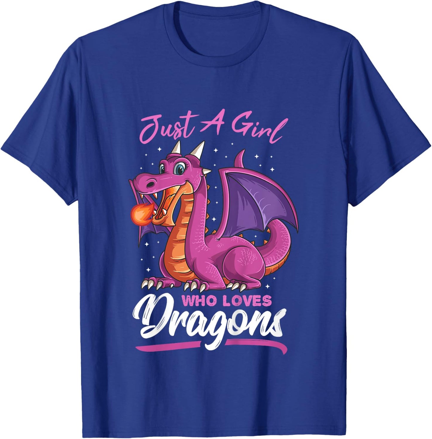 Just A Girl Who Loves Dragons Funny Dragon Gift T-Shirt - T-Shirt | Royal