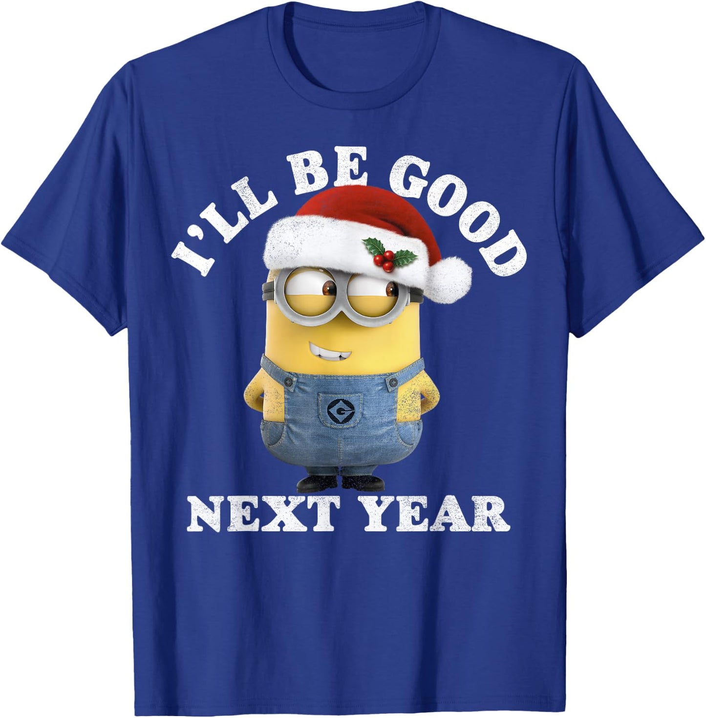 Despicable Me Minions Be Good Next Year Santa Hat T-Shirt - T-Shirt | Royal