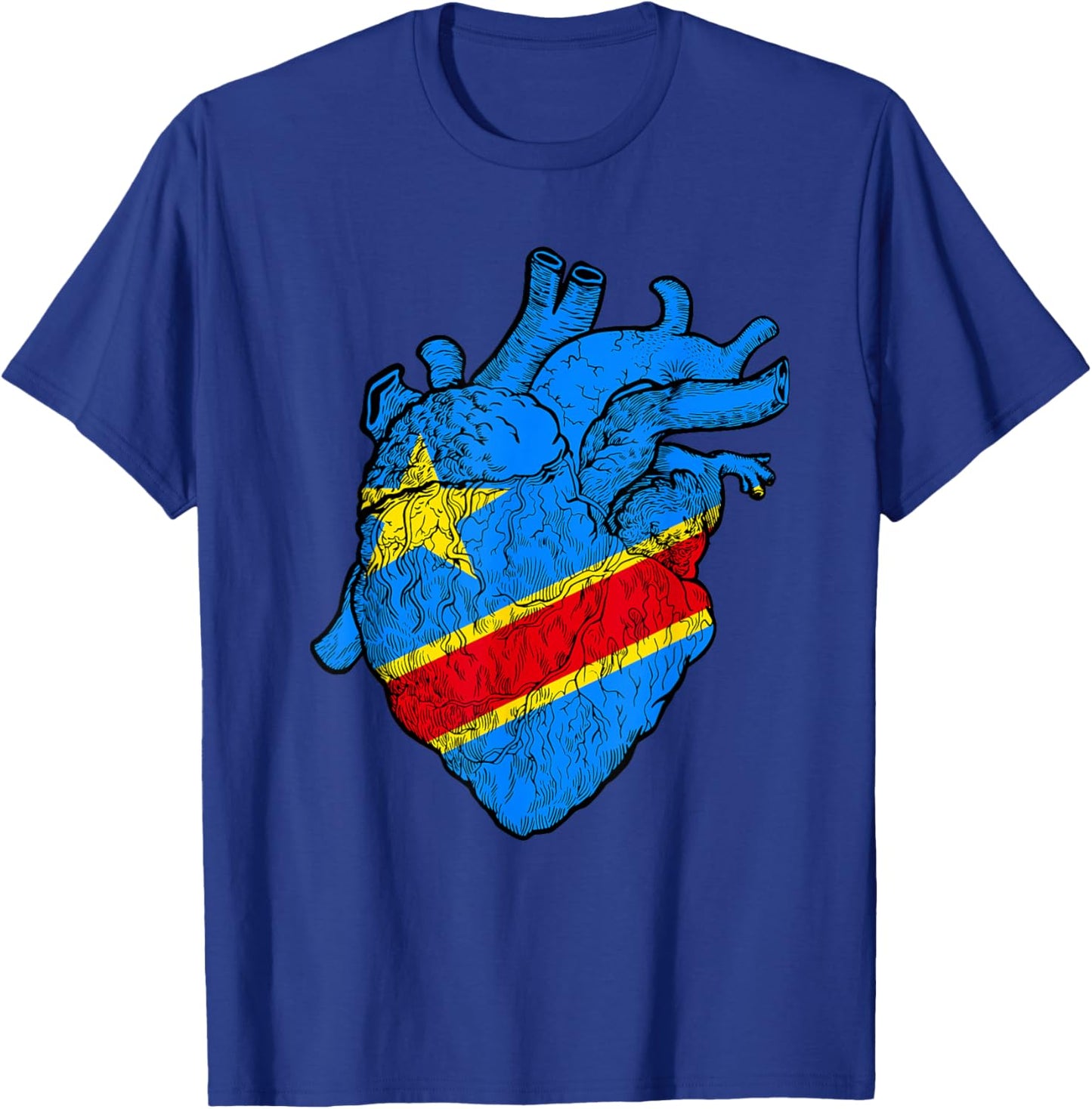 Congolese Flag Heart Congolese Roots Republic Of Congo T-Shirt - T-Shirt | Royal