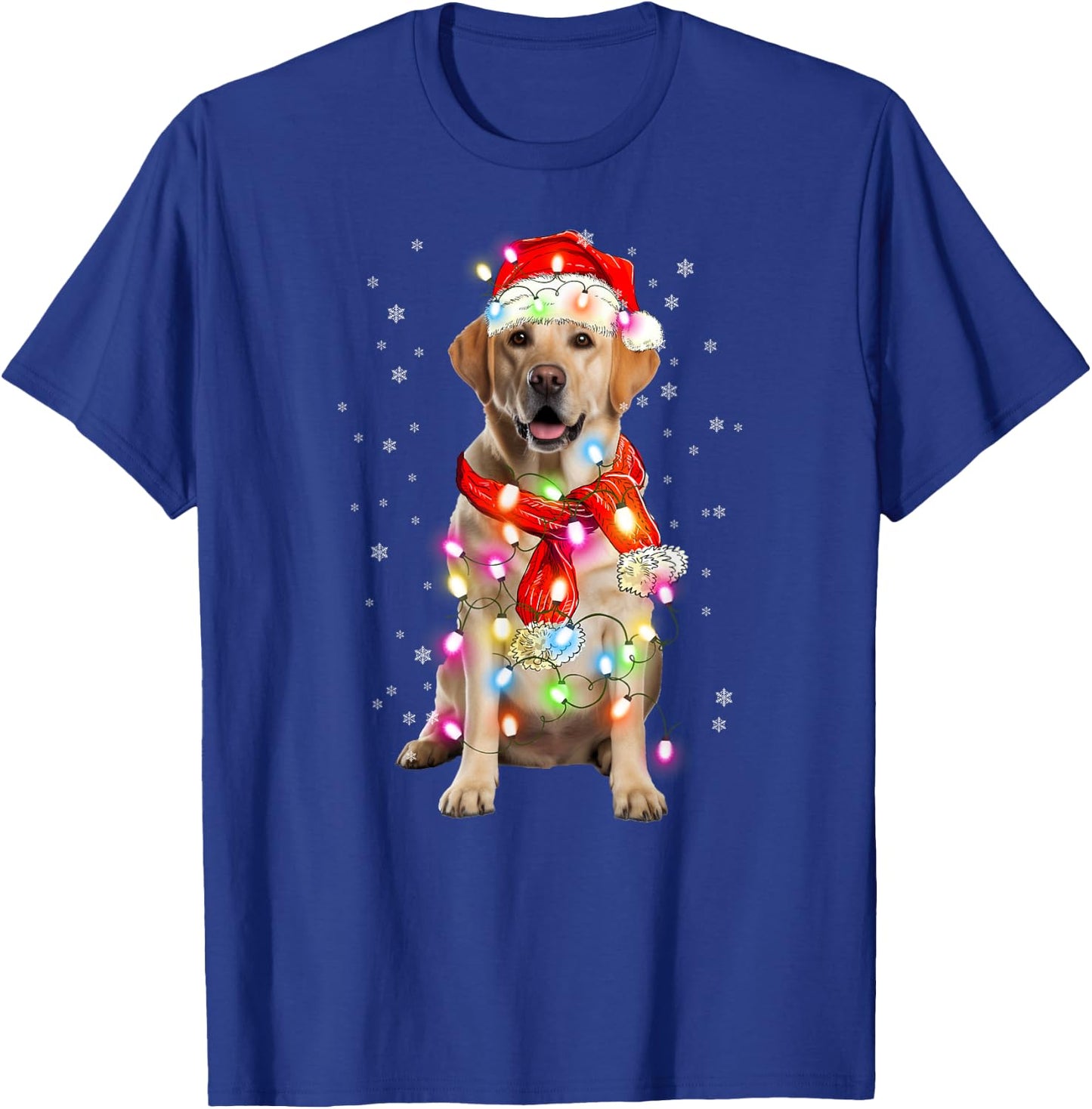 Labrador Retriever Dog Santa Clause Hat Xmas Christmas T-Shirt - T-Shirt | Royal