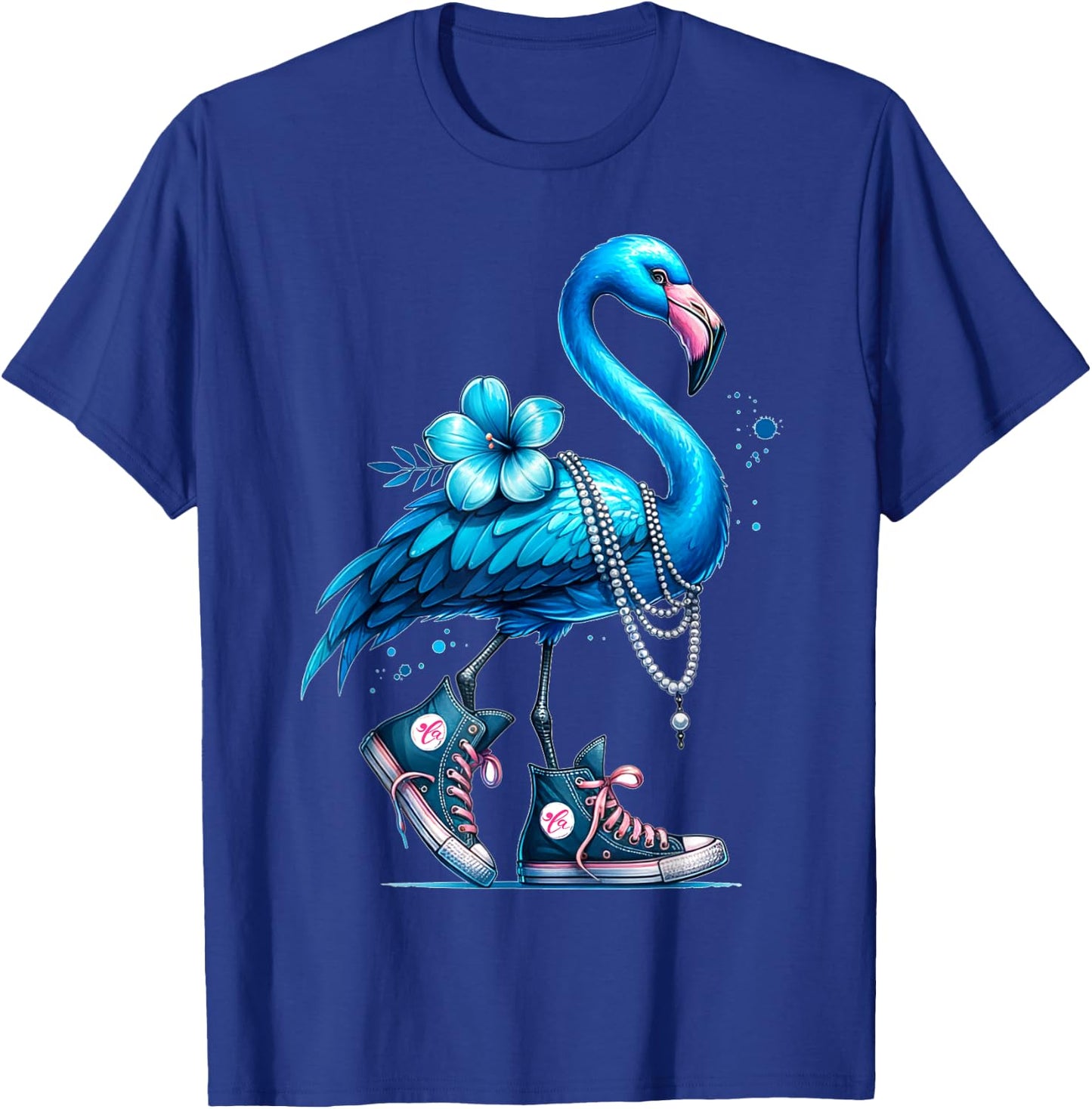Flamingo Chucks And Pearls Comma La Kamala 2024 T-Shirt - T-Shirt | Royal