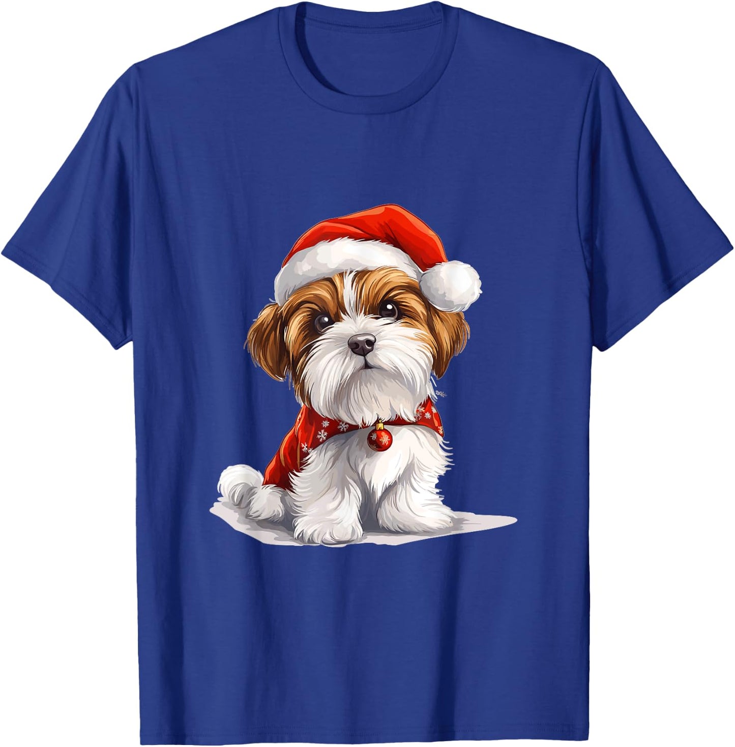 Cute Biewer Terrier Dog Christmas Merry X-mas Graphic T-Shirt - T-Shirt | Royal