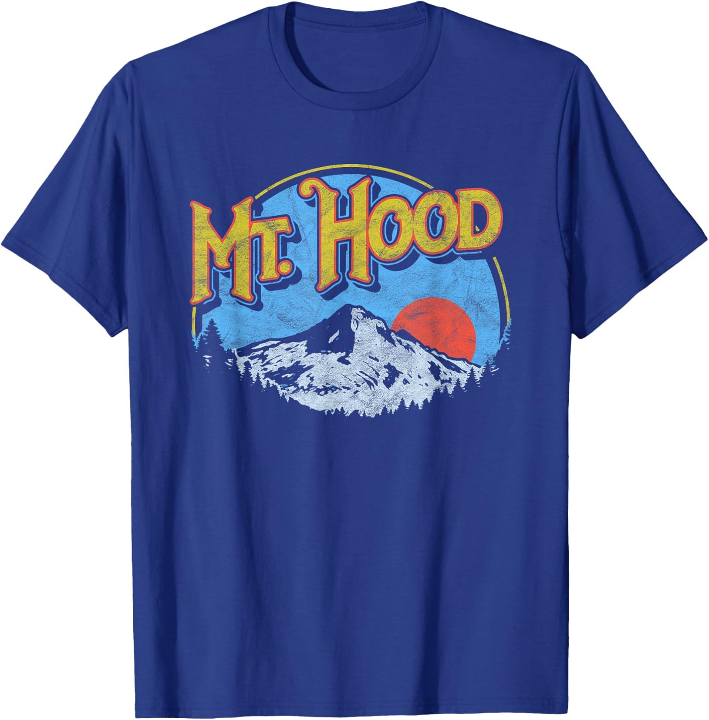 Vintage Mt Hood Oregon Nature & Outdoors Retro Graphic T-Shirt - T-Shirt | Royal