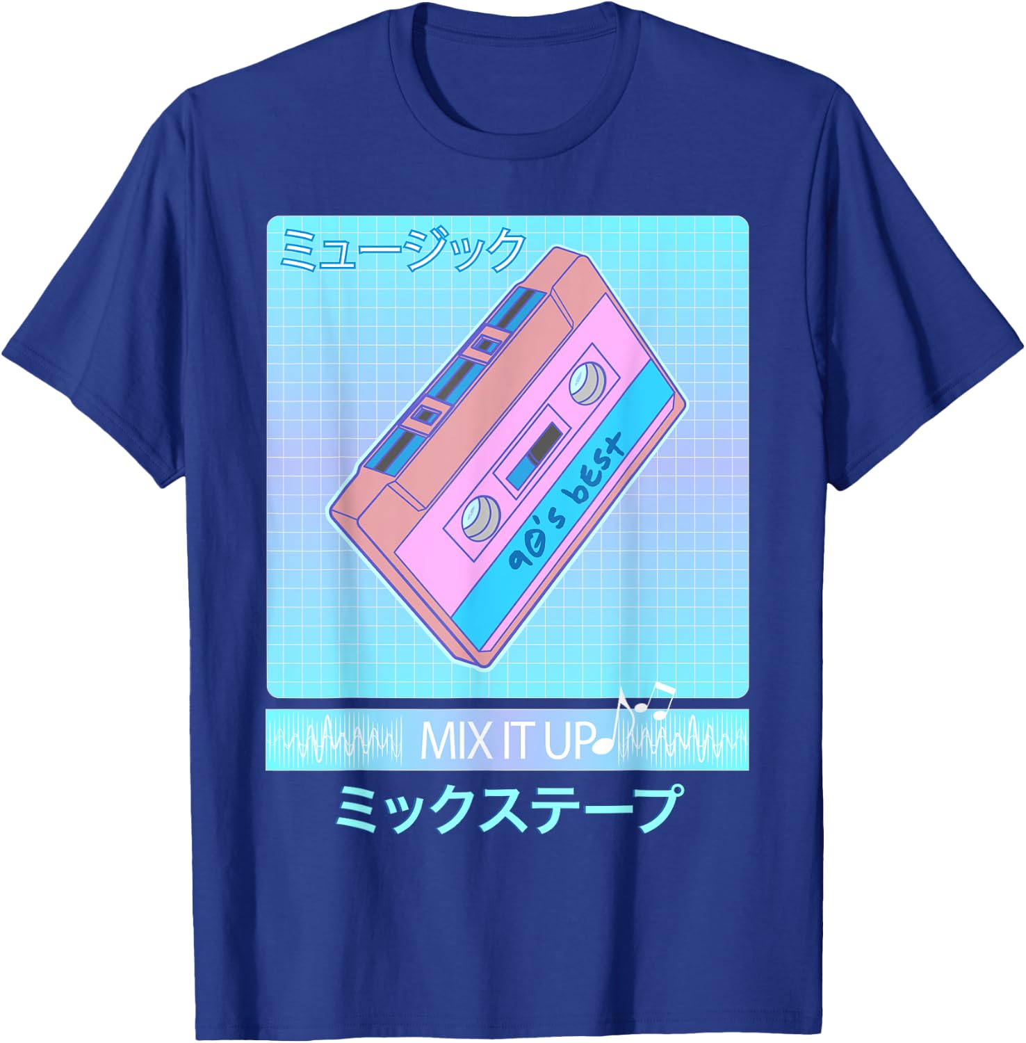 Mix Tape 90s Japanese Otaku Aesthetic Vaporwave Retro Art T-Shirt - T-Shirt | Royal