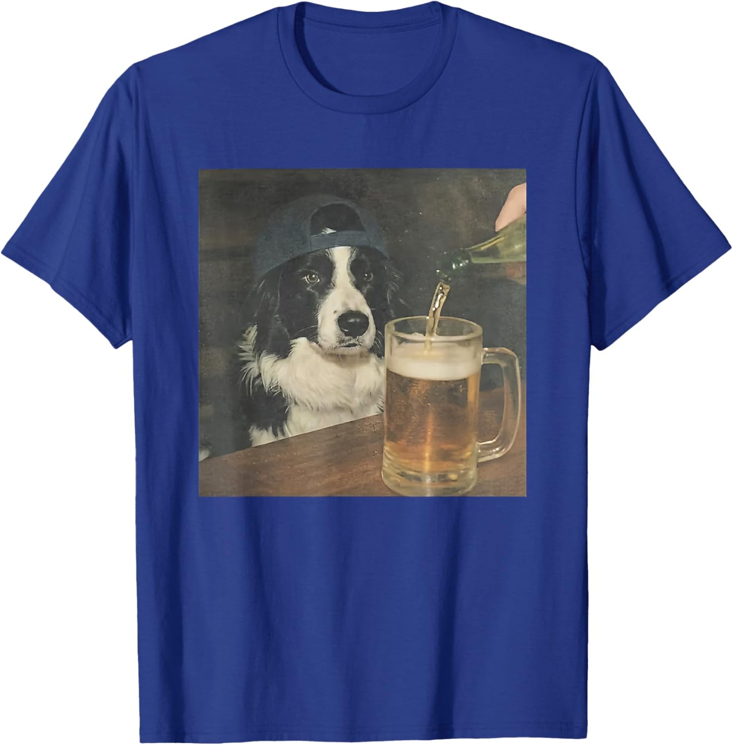 Border Collie Drinking Beer T-Shirt - T-Shirt | Royal