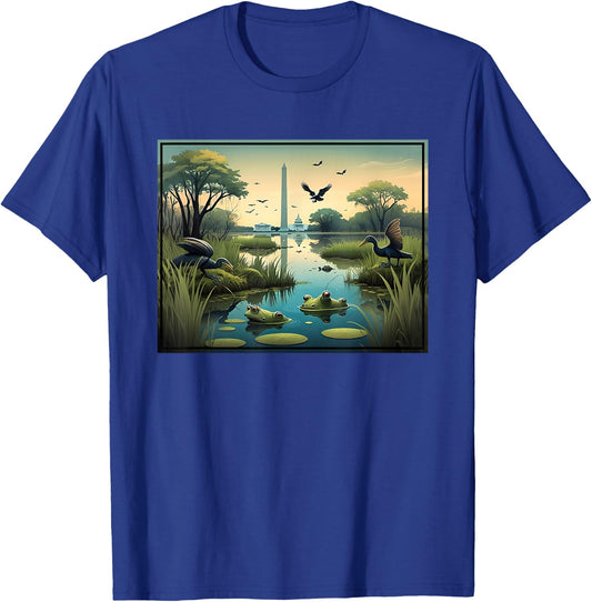US Capitol Swamp - Drain the Washington DC Swampland T-Shirt - T-Shirt | Royal