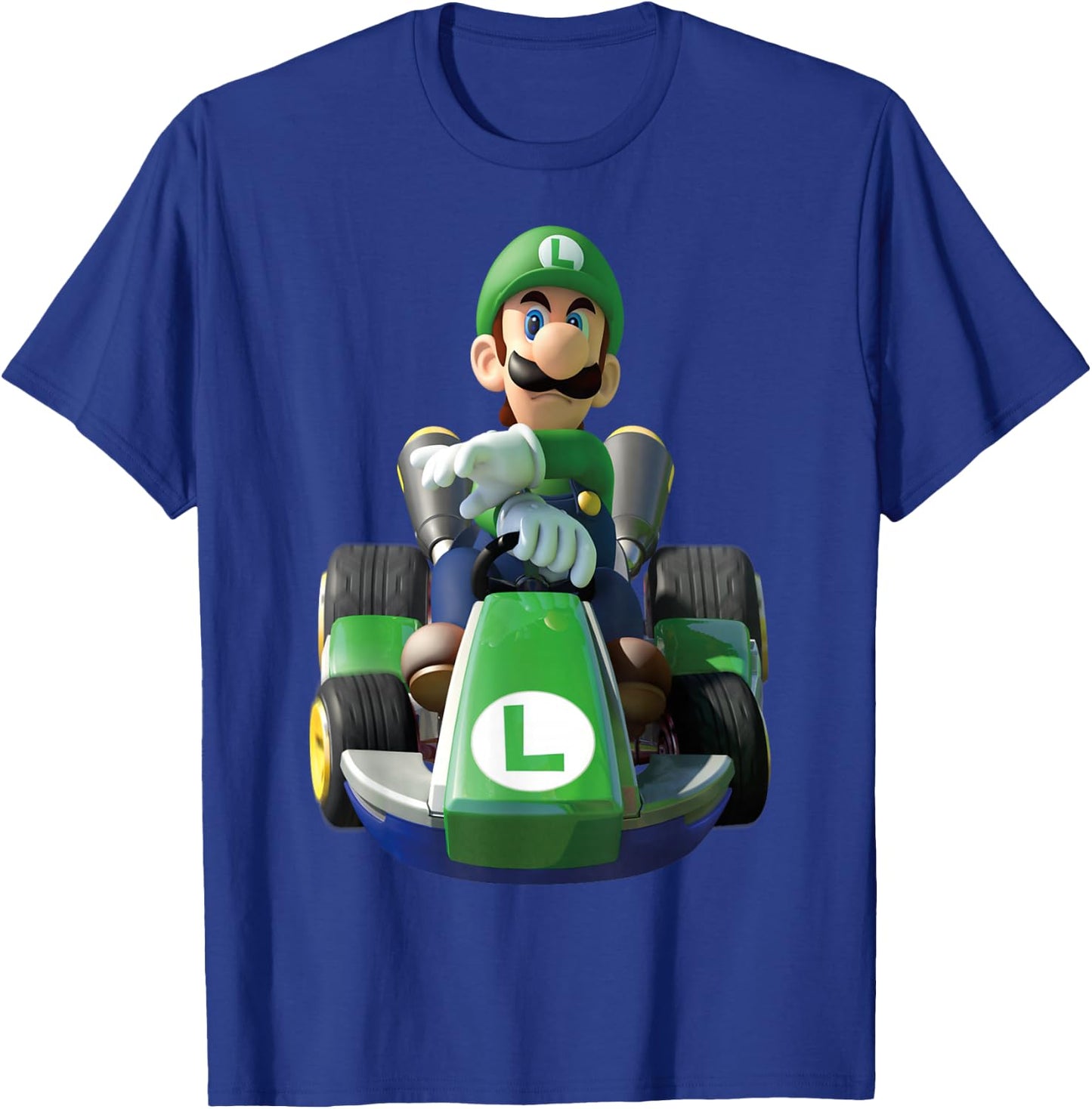 Nintendo Mario Kart Luigi Driving Fast Graphic T-Shirt - T-Shirt | Royal