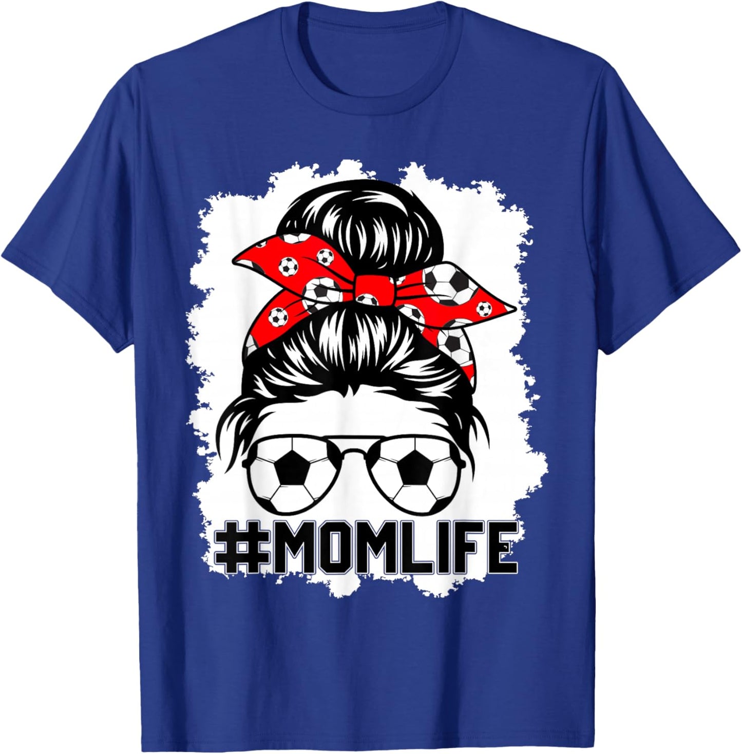 Soccer Mom Messy Bun Life Hair Glasses Mother's Day Women T-Shirt - T-Shirt | Royal