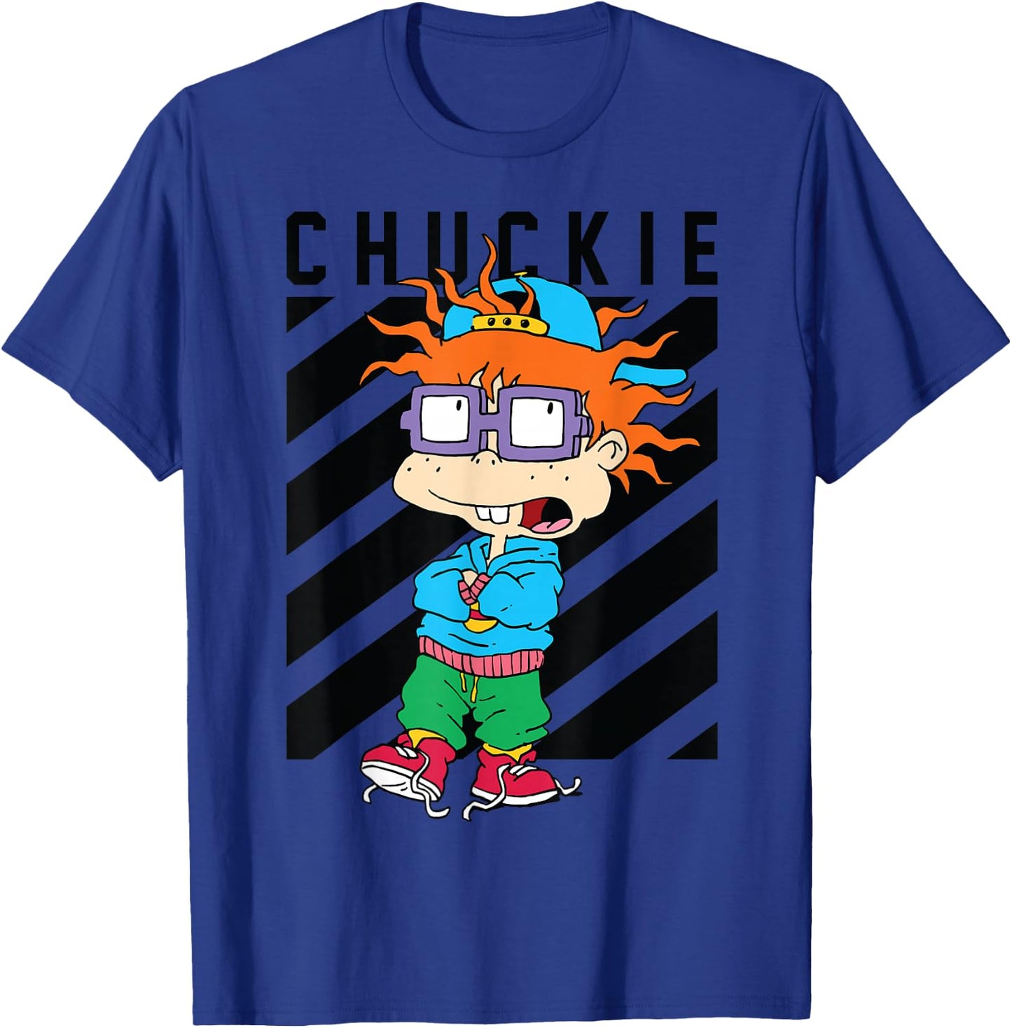Black Taping Cool "Chuckie" With Baseball Hat T-Shirt - T-Shirt | Royal