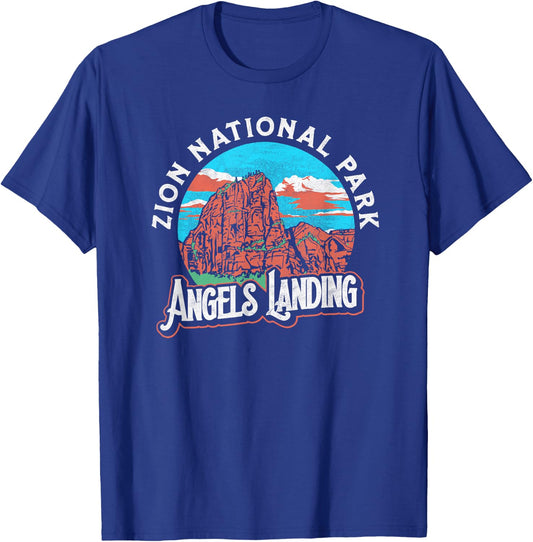 Angels Landing Zion National Park Vintage Graphic Shirt T-Shirt - T-Shirt | Royal