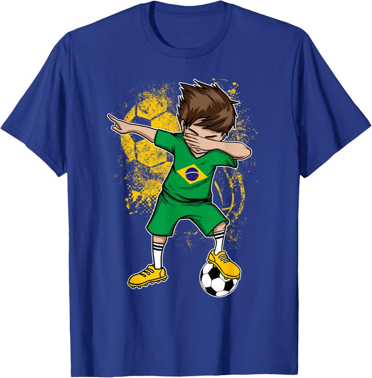 Dabbing Boy Brazil Soccer Shirt Jersey Brasil Football T-Shirt - T-Shirt | Royal