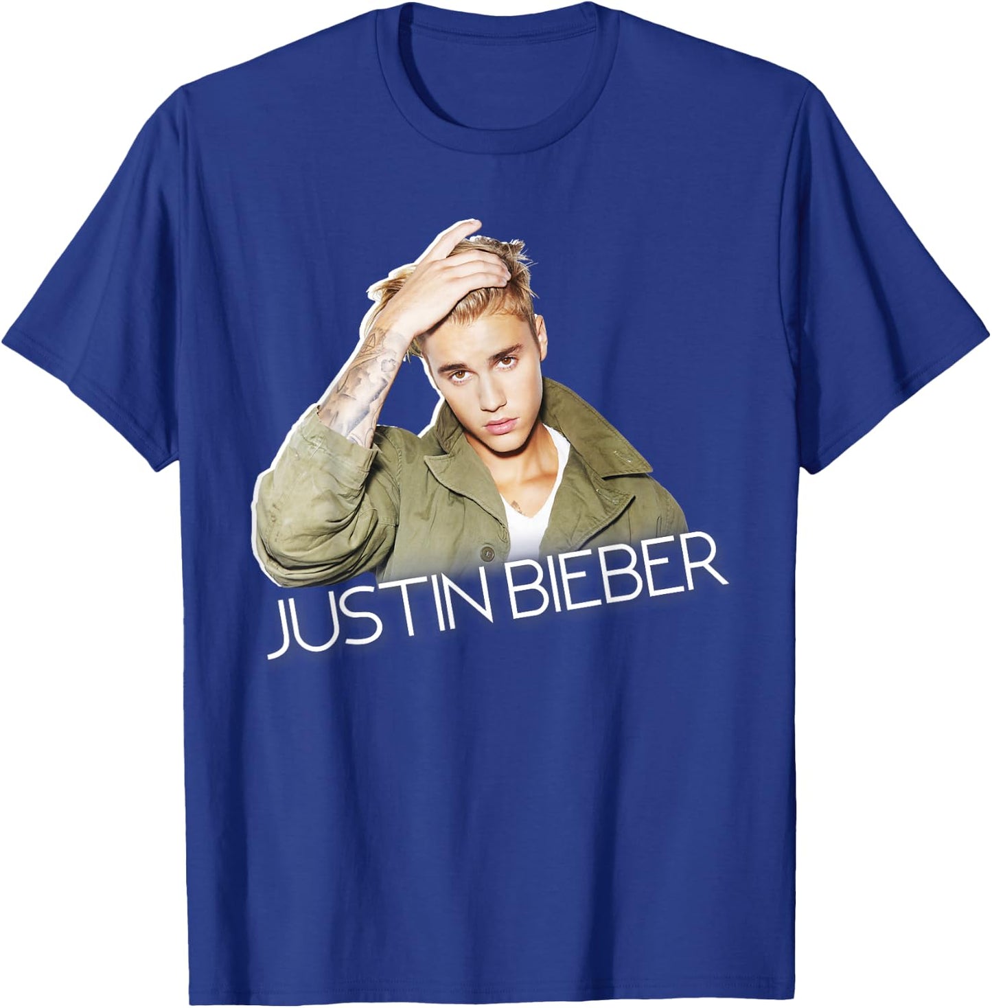 Justin Bieber Official Cut Out Jacket Small T-Shirt - T-Shirt | Royal
