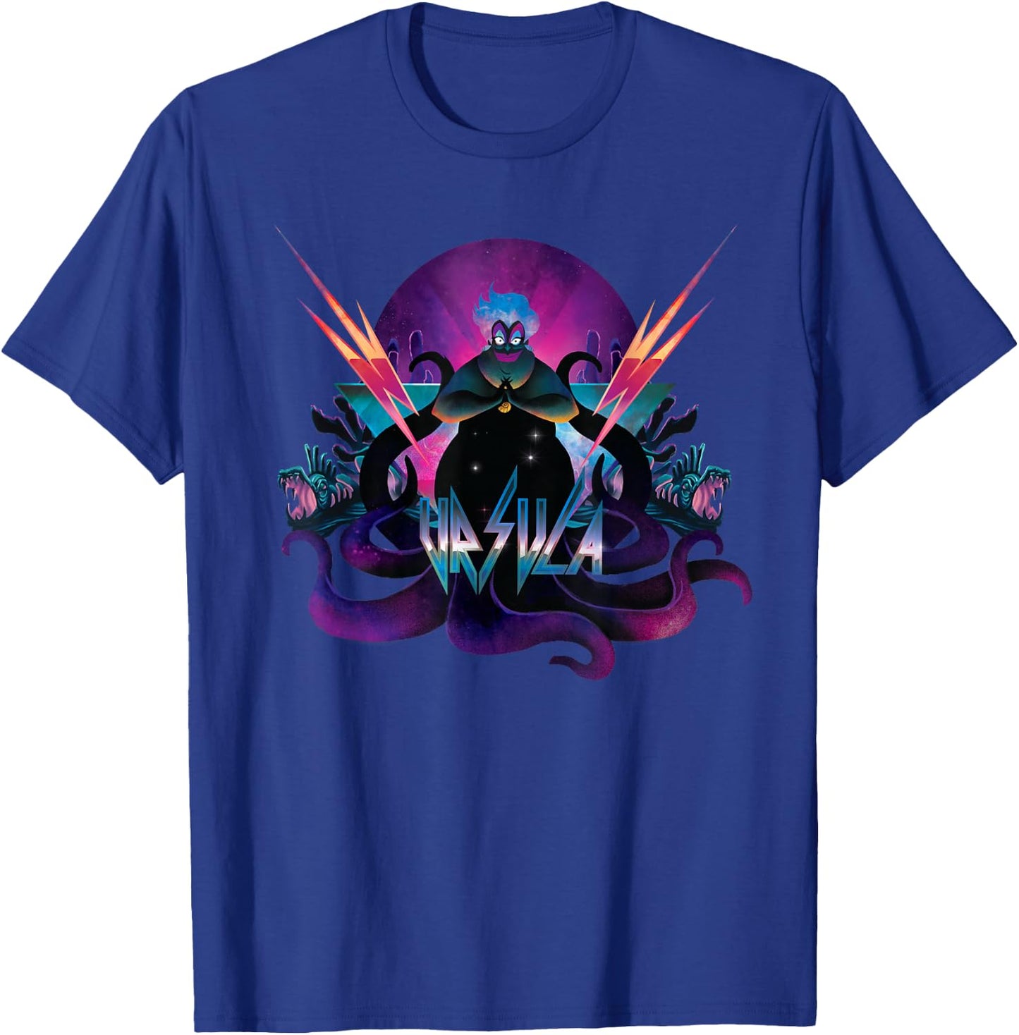 Disney Villains Ursula 90s Rock Band Neon T-Shirt - T-Shirt | Royal