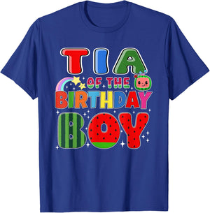 Tia of The Birthday Boy Melon Family Matching Funny T-Shirt - T-Shirt | Royal