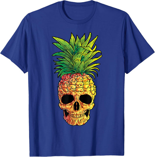 Pineapple Skull Aloha Beaches Hawaiian Hawaii Goth Summer T-Shirt - T-Shirt | Royal
