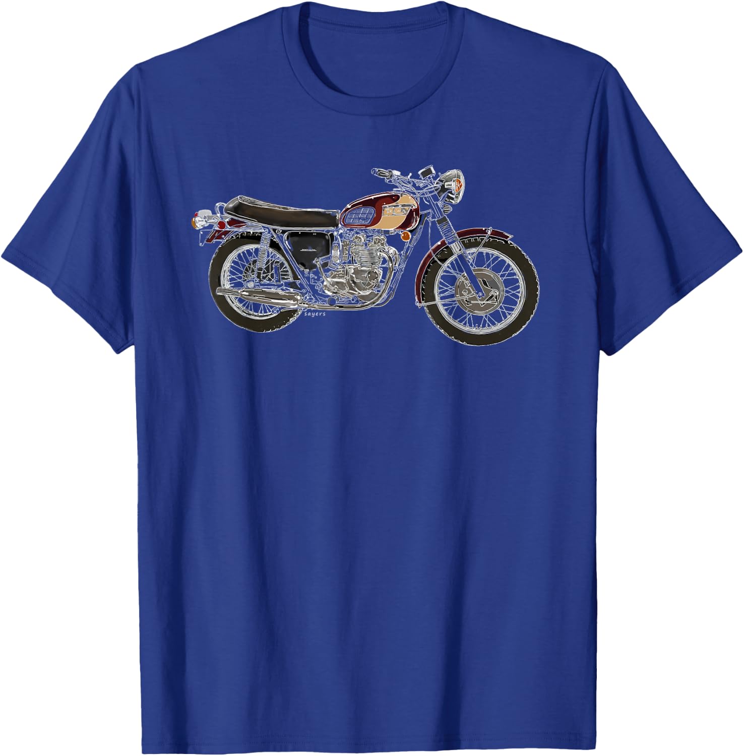 Vintage Original Illustration British Motorcycle T Shirt T-Shirt - T-Shirt | Royal