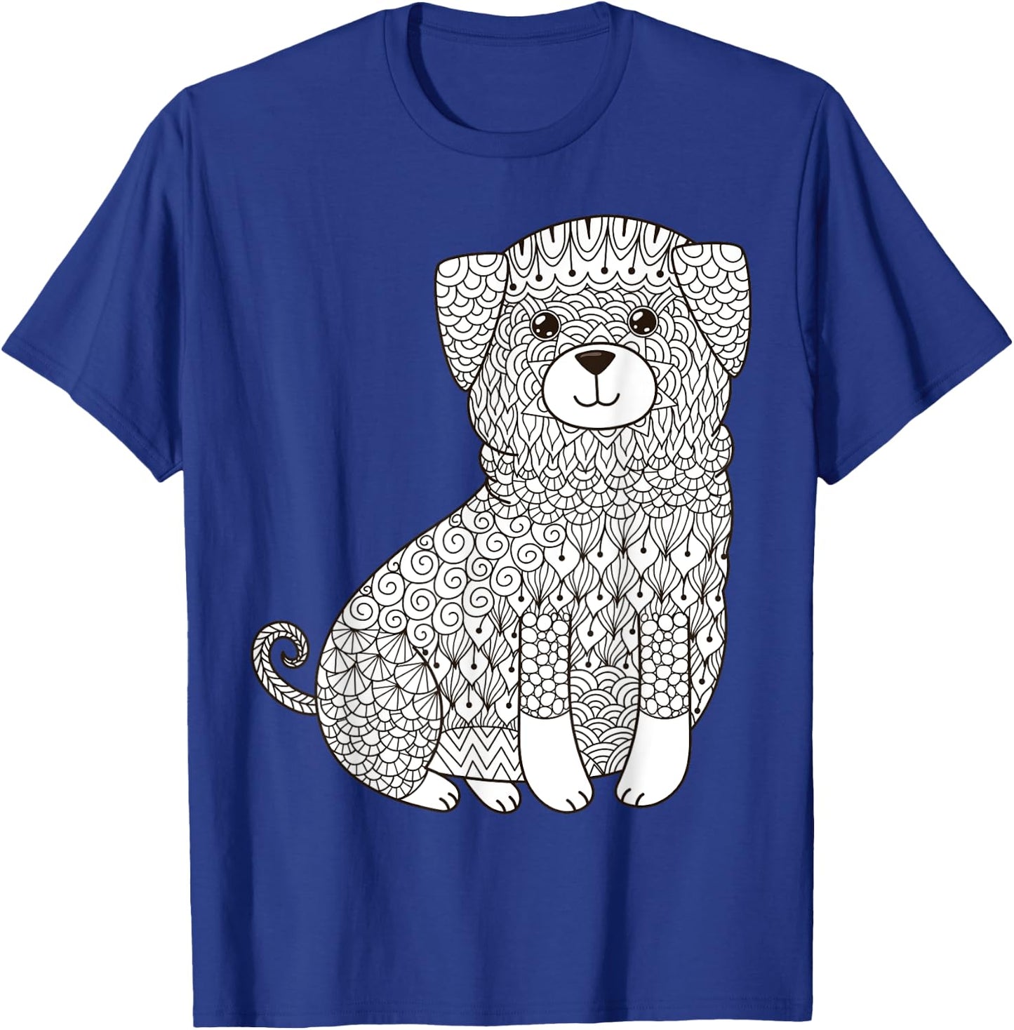 Lovable Mutt Dog - Color Your Own Colorific Design Women Kids T-Shirt - T-Shirt | Royal