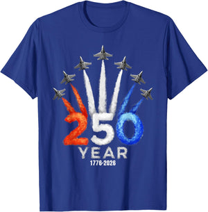 250 Years American 1776 2026 250th USA Patriotic 4th of July T-Shirt - T-Shirt | Royal
