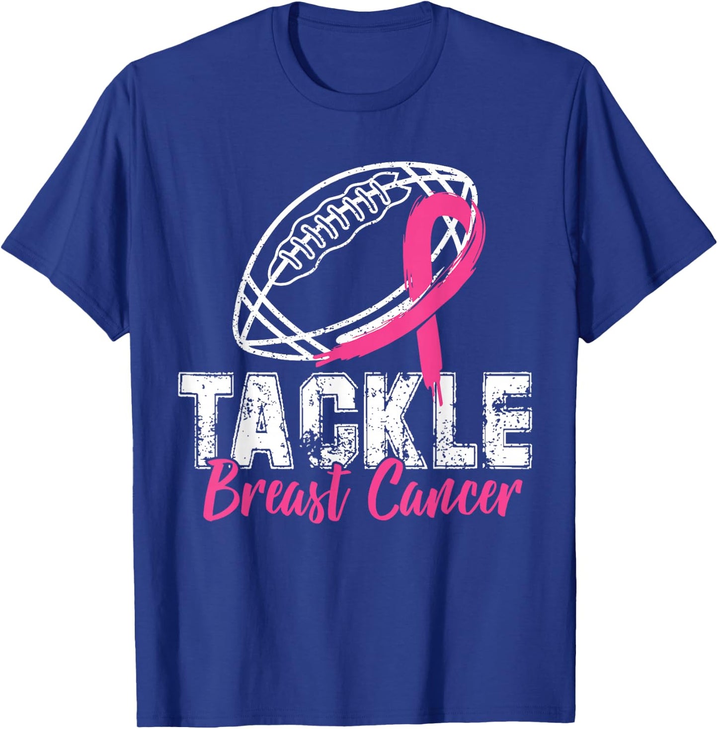 Tackle Breast Cancer Shirt Awareness Football Survivor Gift T-Shirt - T-Shirt | Royal