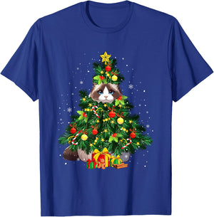 Ragdoll Cat Cosplay Xmas Tree Matching Owner Family Kids T-Shirt - T-Shirt | Royal
