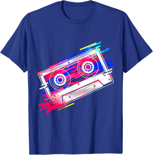 Vintage Retro Music Cassette Tapes Mixtape 80s and 90s T-Shirt - T-Shirt | Royal