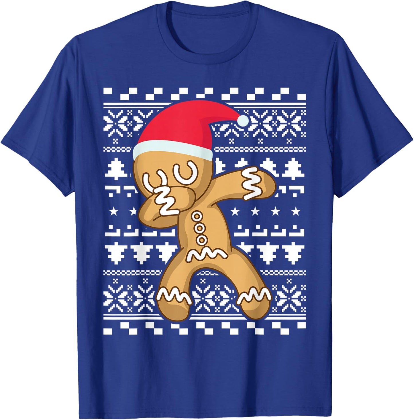 Dabbing Gingerbread Man Ugly Christmas Sweater T-Shirt - T-Shirt | Royal