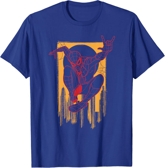 Marvel Spider-Man: New Day Spidey Drip Line Art Poster T-Shirt - T-Shirt | Royal