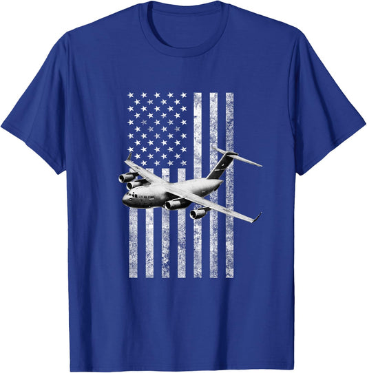 C-17 USA American Flag - Military T-Shirt - T-Shirt | Royal