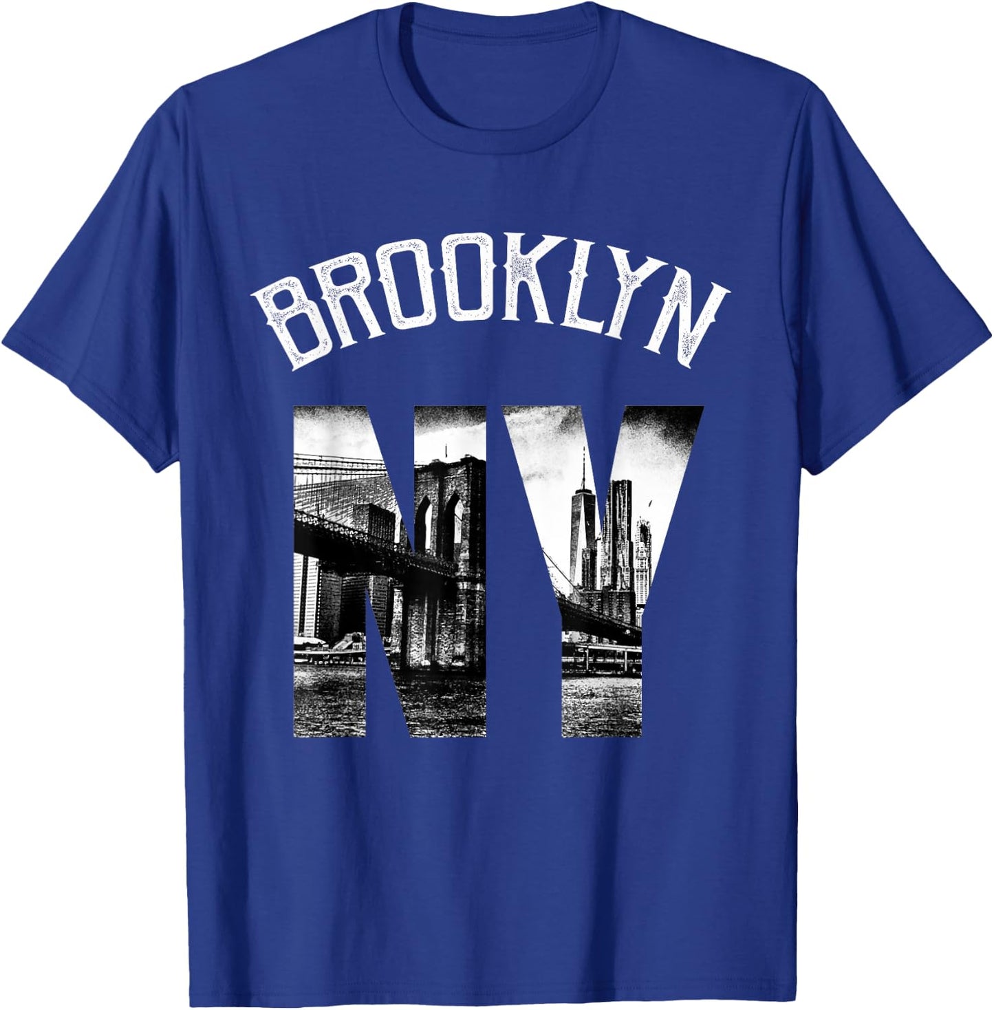 Vintage Brooklyn New York Skyline Shirt T-Shirt - T-Shirt | Royal
