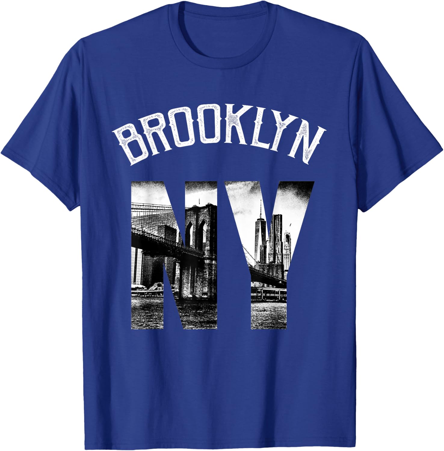 Vintage Brooklyn New York Skyline Shirt T-Shirt - T-Shirt | Royal