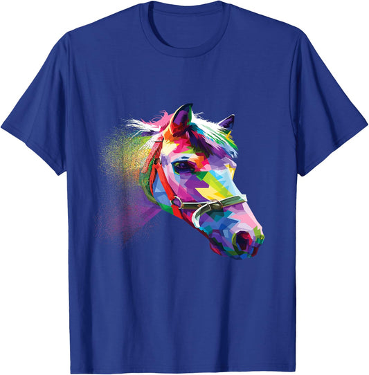 Horse Shirt Colorful Horse's head Pop Art T-Shirt - T-Shirt | Royal