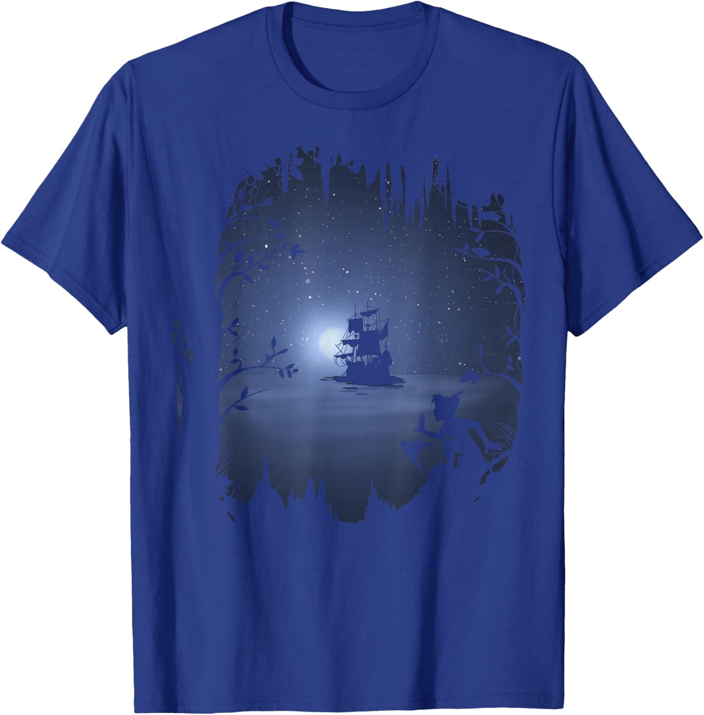 Disney Peter Pan Moonlit Pirate Ship Silhouette T-Shirt - T-Shirt | Royal