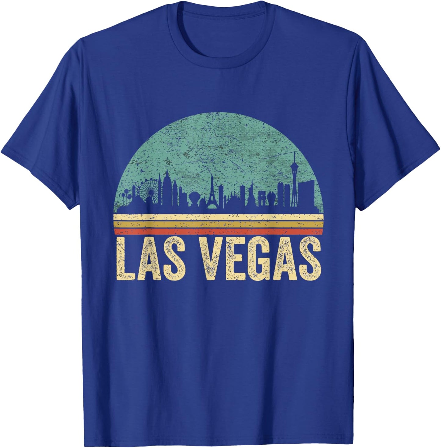 Vintage Retro Las Vegas Souvenir Skyline Las Vegas T-Shirt - T-Shirt | Royal