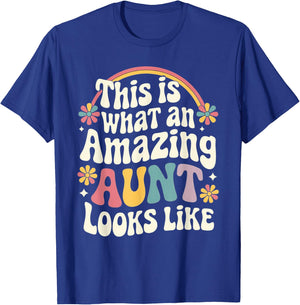 This is What an Amazing Aunt looks like Present for Aunt T-Shirt - T-Shirt | Royal