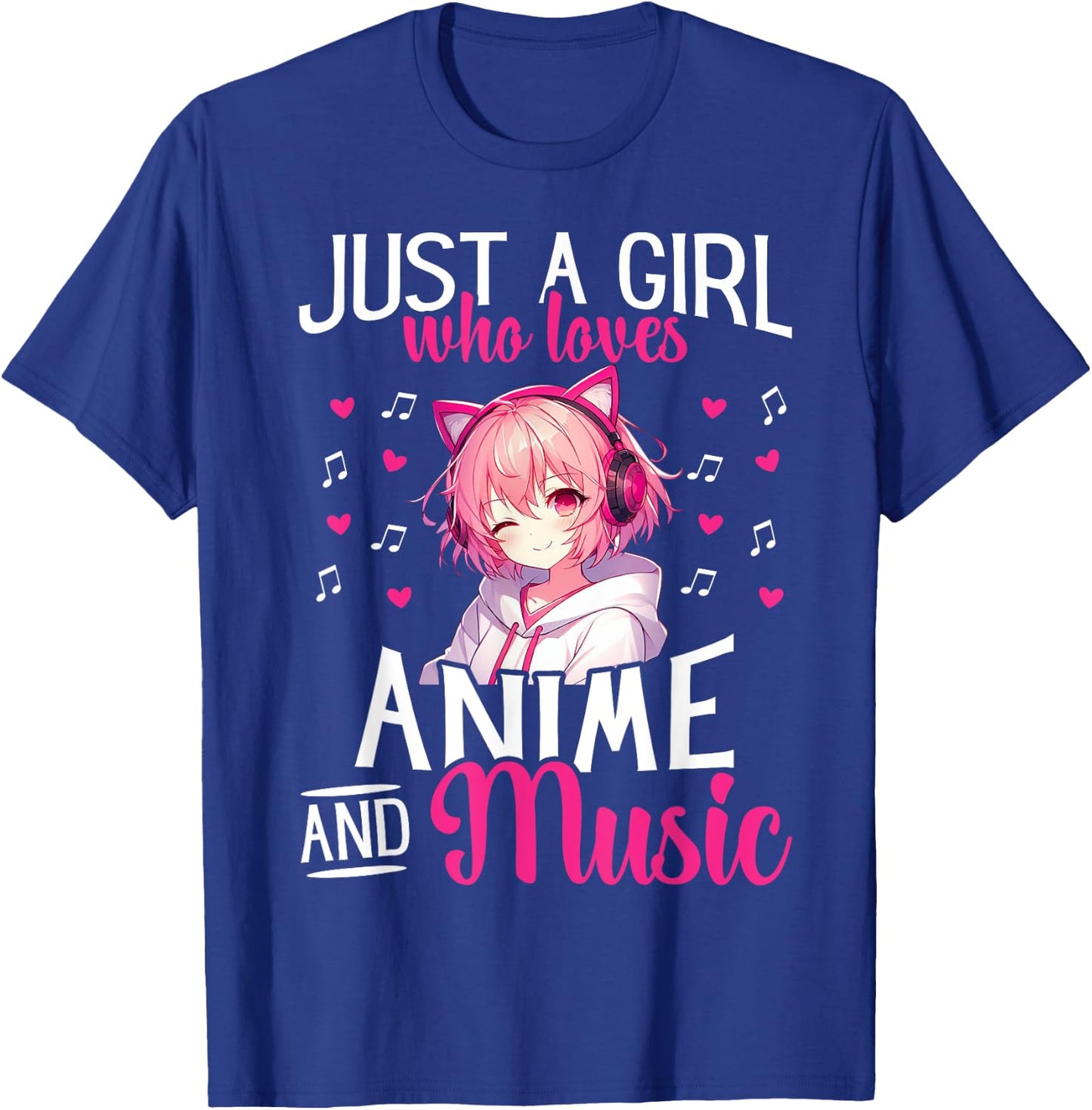 Just a Girl Who Loves Anime and Music Japanese Chibi Teen T-Shirt - T-Shirt | Royal