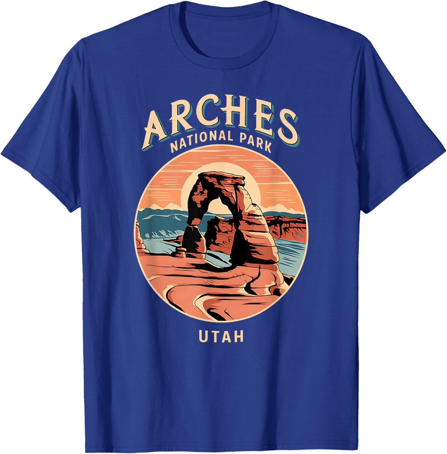 Hiking Camping Scenic Design of Arches National Park Utah T-Shirt - T-Shirt | Royal