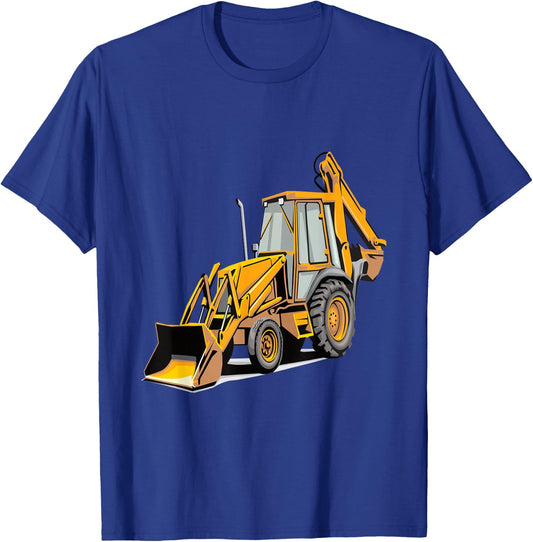 Backhoe Excavator Construction Vehicle Heavy Equipment T-Shirt - T-Shirt | Royal