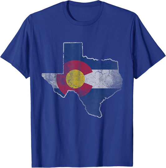 Texas Colorado Flag Family Men Women Kids T-Shirt - T-Shirt | Royal
